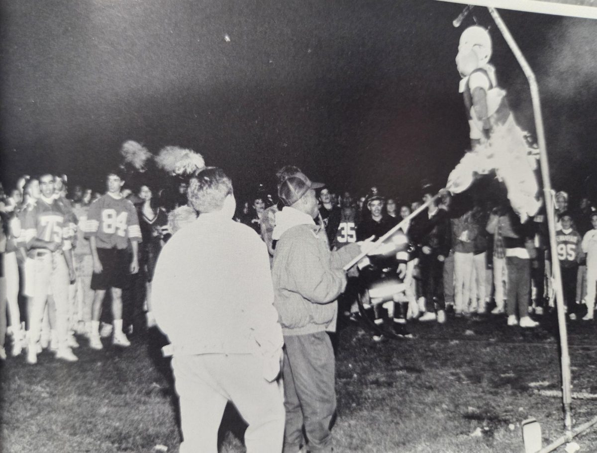 The burning of the mannequin at a Sewanhaka Pep Rally in the early 1990s