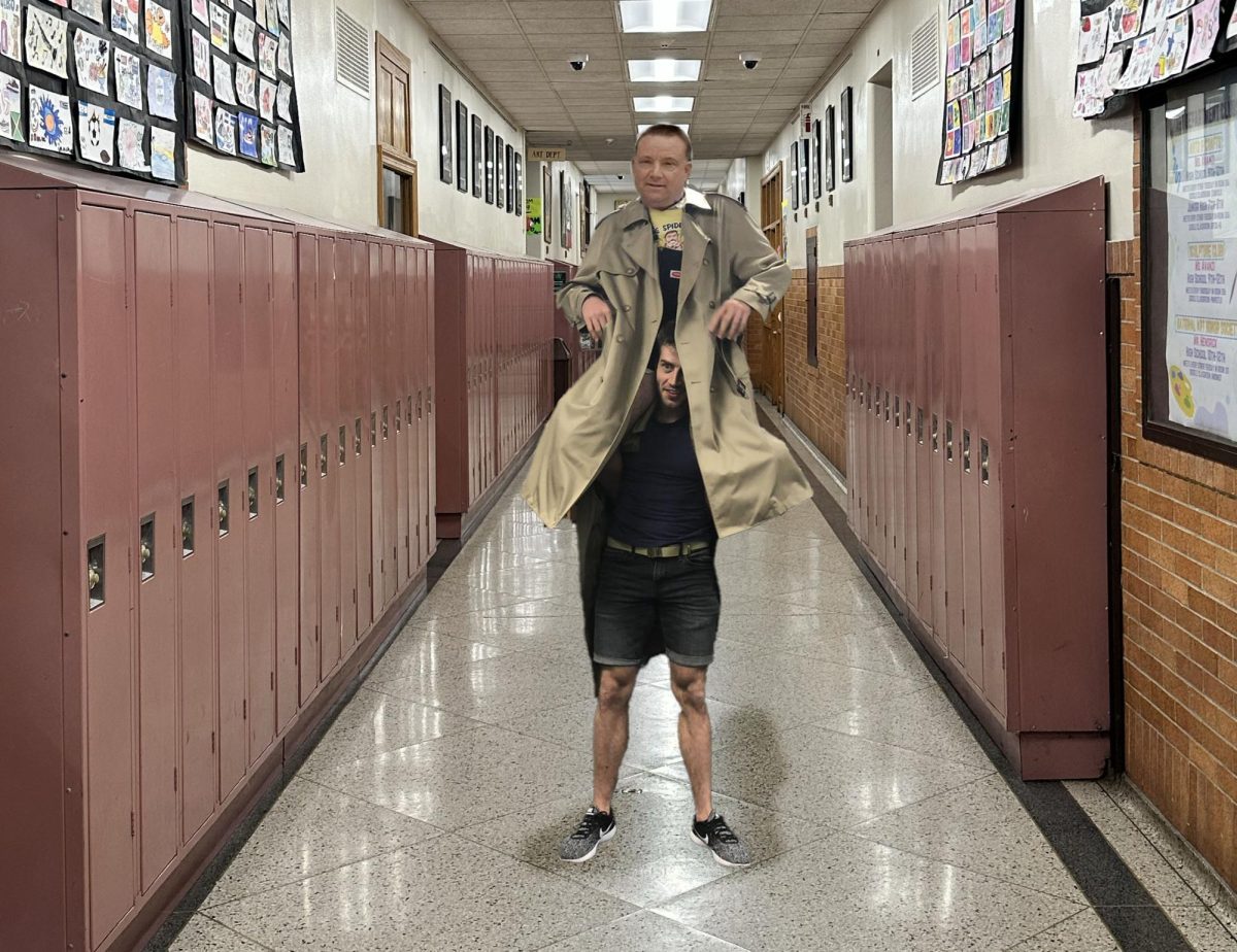 Mr. Kenny patrolling the halls.